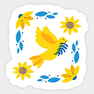 Support Ukraine Floral Look Sticker